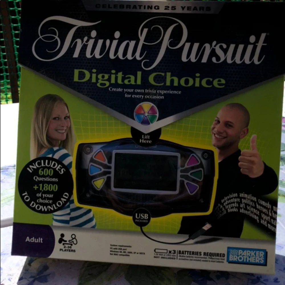 Digital trivial pursuit box opened
